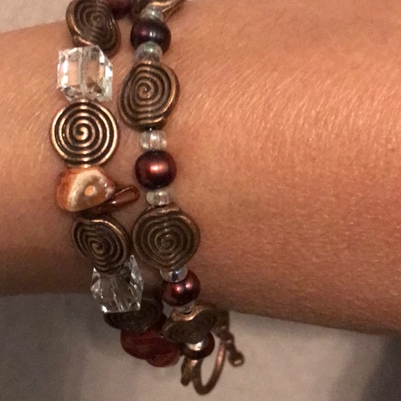 Swarovski Crystal NEW ARTISAN MADE Cranberry Pearl 8” Plus Bracelet - Picture 2 of 6